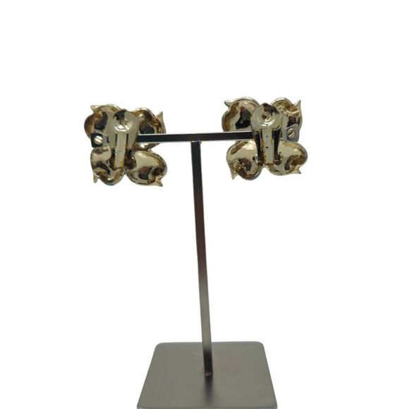 Turquoise Floral Clip-On Earrings | 1.25" - Picture 2 of 6